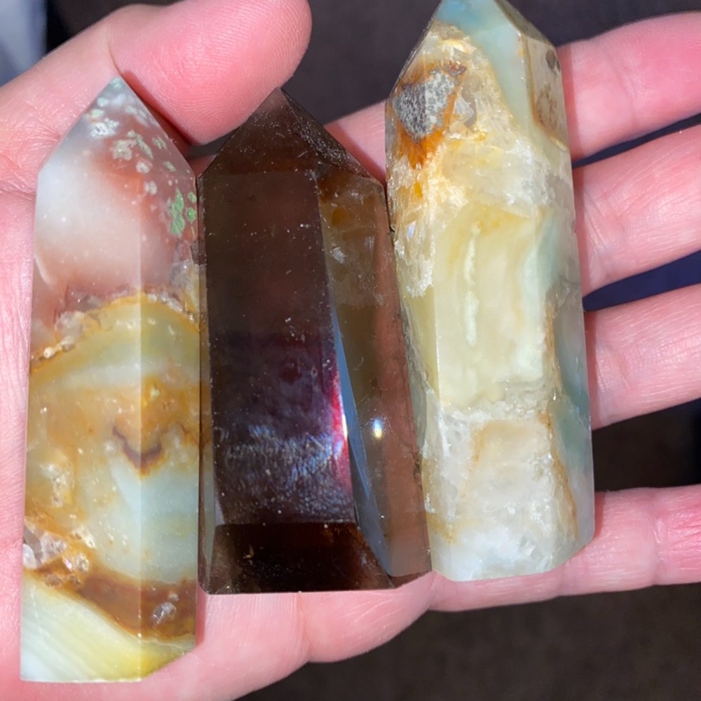 Smoky Quartz and Caribbean Calcite Crystals